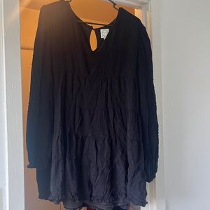 Tiered long sleeve mini dress